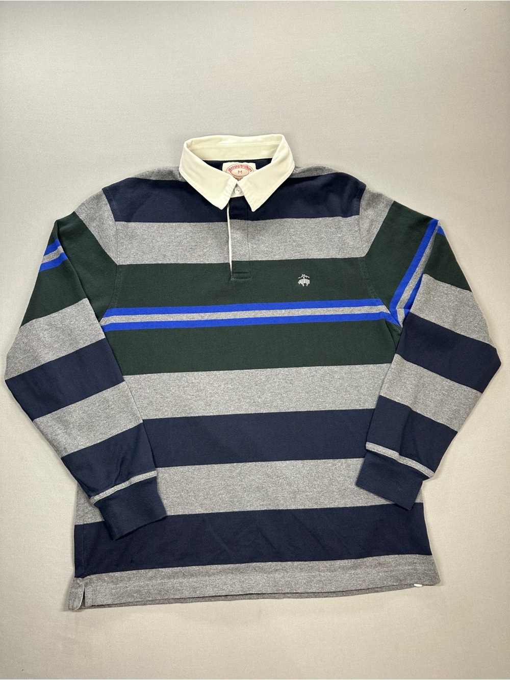 Brooks Brothers Long-Sleeve Rugby Polo Shirt, Stripes - Mens Medium